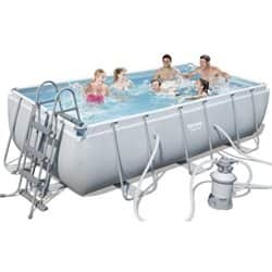 בריכת BEST WAY במידות 4.04X2.01X1.00 ס"מ מלבנית בצבע אפור בתוספת אוויזרים נלווים